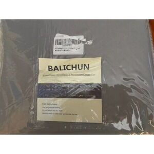 Balichun Luxurious Microfiber 3 Pcs Duvet Cover Set Gray King NEW